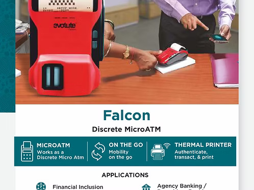 Evolute Falcon L1 Bluetooth Fingerprint Scanner Device with Thermal